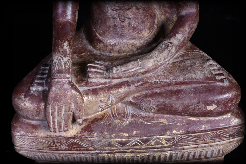 Extremely Rare 18C Wood Crowned Shan Burma Buddha #A090